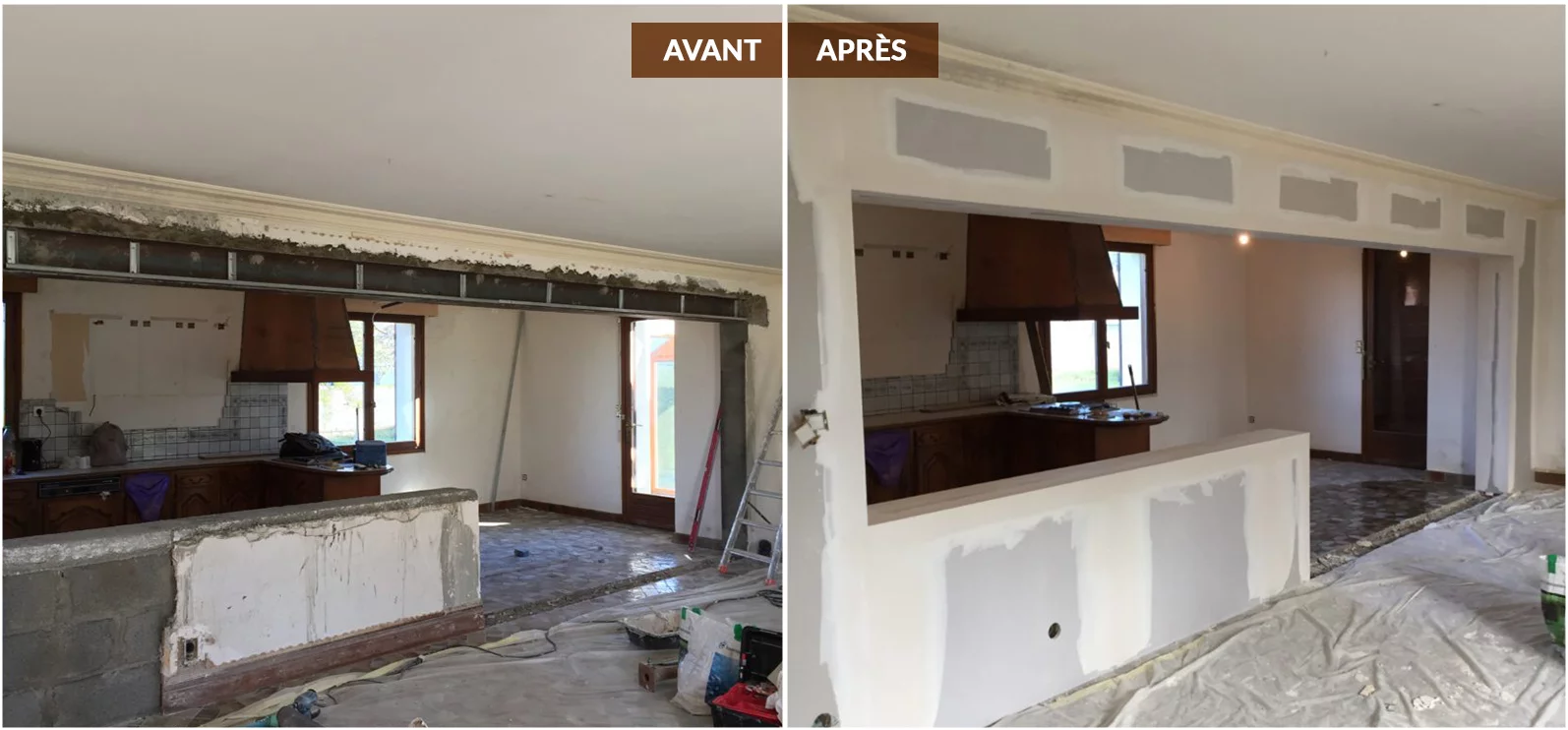 Rénovation intérieure et cloison placo dans le Pays Basque par AEMV Plaquiste